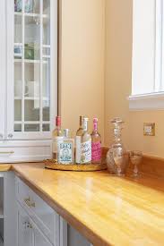 light stained wood countertops in