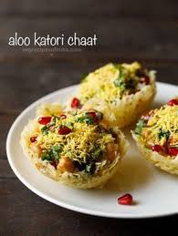 Aloo Katori Chaat Recipe Small To Medium Sized Baskets Are Made From Grated Fried Potatoes These Are Then F Chaat Recipe Indian Food Recipes Vegetarian Chaat
