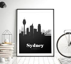 Sydney Printable Wall Art Sydney Wall Art Sydney Skyline Australia Printable Wall Art Sydn Printable Wall Art Printable Posters Art Free Printable Wall Art