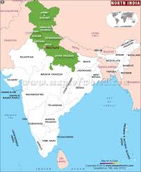 Delhi is largest metropolitan city in india. North India Map