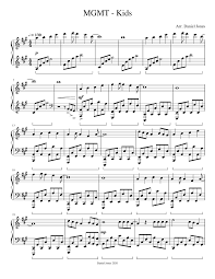 A baby sleeps well in his bed. Mgmt Kids Sheet Music For Piano Solo Musescore Com