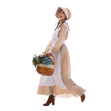 Kadın Prairie Pioneer Girl Kansas Kız Dorothy Tudor Köylü Kostüm Barmen  Viktorya Dönemi Kıyafeti