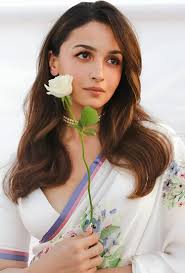 Buy Alia Bhatt Saree Georgette White Floral Saree For Girls at Amazon.in
