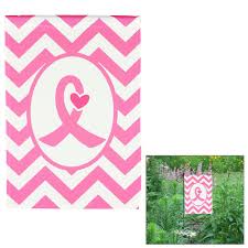 Chevron Stripe Pink Ribbon Garden Flag Pink Ribbon Chevron Stripe Pink