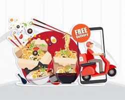 Food Delivery Service Scooter Delivery Service Illustration Meal Delivery Service Food Delivery Delivery Service