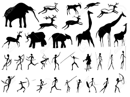 Set Of Pictures Of People And Animals In The Prehistoric Period Prehistoric Art Prehistoric Period Africa Art