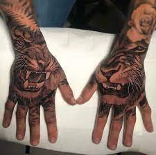 Best tattoo ink available · premium tattoo needles Tiger Vs Lion Hands Tattoo Black And Grey Realistic London Flickr