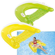 Intex Sit N Float Inflatable Lounge 60 X 39 1 Pack Colors May Vary Inflatable Pool Loungers Stock Tank Pool Diy Inflatable Pool Floats