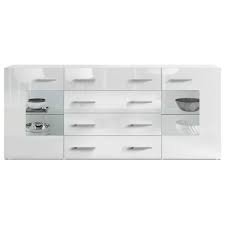 Sideboard mit weißglas & 4 schubladen inkl. Gromitz V2 Sideboard Mit Vitrinenturen Schubladen Led