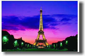 The eiffel tower has created a unique object: Eiffel Tower Paris Pink Sunset France Print Poster Ebay