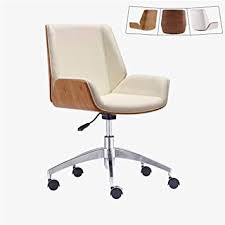The flash furniture armless chair can easily fit into any office or home decor, thanks to its choice of 6 bright colors and quilted upholstery. Amazon Com Zhen Guo Mid Century Modern Office Desk Chair With Cipri Leather Upholstery Adjustable Height Armless Swivel Chair Mid Back Rolling Chair With Wheels Stainless Steel Legs Color Warm White Furniture
