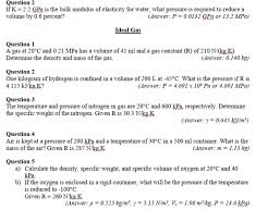 I simply want to calculate the bulk modulus of water at 50c and increasing pressures. Question 2 If K 2 2 Gpa Is The Bulk Modulus Of Chegg Com