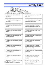 Beck starr/wireimage/getty images in grammar, a question is a type of sentence expressed in a form. Quiz Family Relationship Worksheets Family Quiz Family Therapy Worksheets