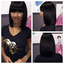 Lace Front Short Bob Human Hair Wigs With Bangs Glueless Straight Peruvian Virgin Hair Short Human Hair Wig Bob Style For Black Women From Qdshw 38 30 Dhgat Long Hair Styles