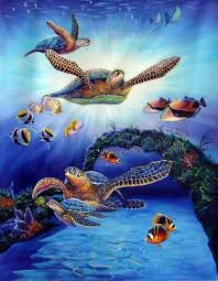 Download this free vector about underwater background in realistic style, and discover more than 12 million professional graphic resources on freepik. Famous Art Sea Creatures Chelonian Oil Painting In Sea Paintings Realism Canvas Animal Refine Oilpainti Sea Turtle Pictures Sea Turtle Art Sea Life Art