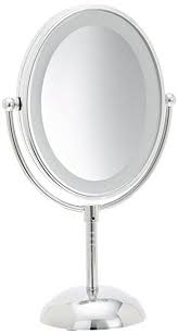 Conair Oval Shaped Led Double Sided Lighted Makeup Mirror 1x 7x Magnification Polished Chrome Makeup Mirror With Lights Mirror With Led Lights Makeup Mirror