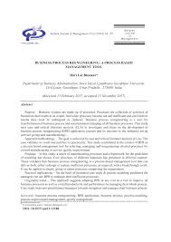 Pdf Business Process Reengineering A Process Based Management Tool