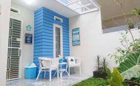 Kombinasi Warna Cat Teras Rumah Biru Langit Putih Rumah Minimalis Rumah Desain Rumah