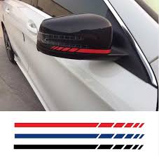 Hotmeini Car Sticker 2sets4pcs Rearview Mirror Side Decal Stripe Vinyl Truck Vehicle Body Accessories Black Sliver 20 0 7cm Cool Car Stickers Car Stickers Car