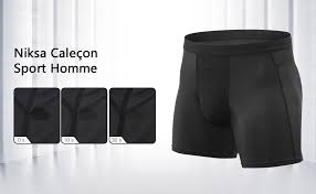 Niksa Calecon Homme Boxer Sport Lot De 3 Noir Amazon Fr Sports Et Loisirs
