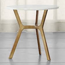 Elke Round Marble End Table With Brass Base Reviews Crate And Barrel Marble End Tables Marble Side Table Round Marble Side Tables