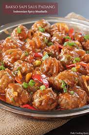 Bakso Sapi Saus Padang Indonesian Spicy Meatballs Recipe Spicy Meatballs Meatballs Cooking