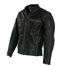 Biker Motorcycle Faded Seams Vintage Leather Jackets Amazon Co Uk Clothing Leather Jacket Men Leather Jacket Style Celebrities Leather Jacket