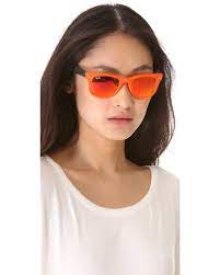 Ray Ban Folding Wayfarer Sunglasses In Orange Lyst