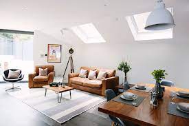 Long brunette ceiling panels that match the. Modern Open Plan Kitchen Living Dining Room Modern Living Room London By My Bespoke Room Houzz