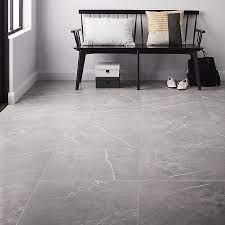 Ceramic tile for kitchen flooring. Ultimate Grey Matt Marble Effect Porcelain Wall Floor Tile Pack Of 3 L 595mm W 595mm Diy At B Q