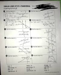 Maybe you would like to learn more about one of these? Parallel Lines Cut By A Transversal Name Coloring Chegg Com