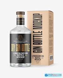 Download Clear Glass Gin Bottle With Box Mockup 56208 Free Download Photoshop Vector Stock Image Via Torrent Zippyshare From Psdkeys Com