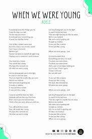 When We Were Young Adele Adele Lyrics Adele We Are Young