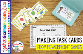 How To Make Task Cards From A Powerpoint Game Unique Teaching Math Materials Teacher Material
