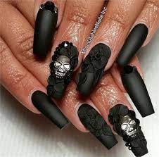 Instagram Halloween Beauty Inspiration Skull Nails Gothic Nails Goth Nails