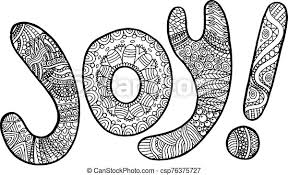 Isaiah 35:10 (niv) home resources candle of joy. Coloring Page With Joy Word Hand Drawn Black And White Ilustration For Coloring Book Design And Tshirt Canstock