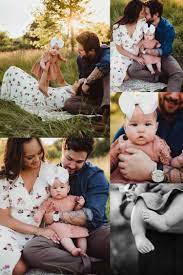 Summer Family Photos In A Field At Sunset With Baby Girl In Romper And Floral Maxi Dress Summer Family Photos Summer Family Pictures Family Photos With Baby