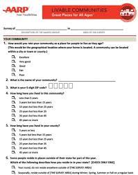 Aarp Community Survey Questionnaire Template Download