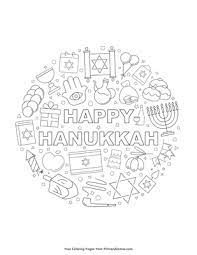 Discover thanksgiving coloring pages that include fun images of turkeys, pilgrims, and food that your kids will love to color. Happy Hanukkah Coloring Page Free Printable Pdf From Primarygames