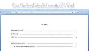 Cara Mudah Membuat Daftar Isi Di Microsoft Word Secara Otomatis Dan Rapi 100 Work Http Www Pro Co Id Cara Mudah Membuat Daf Microsoft Pendidikan Sekolah