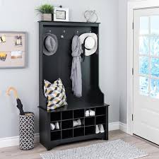 Shoe slots adjustable shoe organizer, 18 piece. Wide Hall Tree With Shoe Storage Prepac Mfg