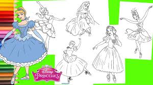 Choose language coloring pages worksheets mandala craft. Coloring Pages Disney Princess Ballet Costume Belle Cinderella Snow White Aurora Youtube