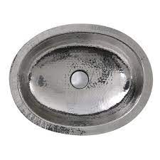 Stainless steel oval bathroom sink. Nantucket Sinks Ovs Of 17 1 2 X 13 3 4 Inch Hand Hammered Stainless Steel