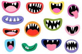 Monster Mouths Clipart Set Funny Face Element Silly Alien Etsy In 2021 Mouth Clipart Monster Mouth Funny Monsters