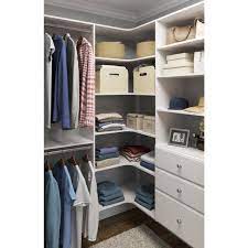 Easy to install without cutting, this complete. Closet Evolution 30 In W White Corner Wood Closet System Wh31 The Home Depot