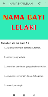 Lihat senarai nama mengikut huruf lain di bawah: Makna Nama Anak Lelaki Huruf A