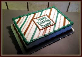 Birthday Sheet Cake Ideas For Men A Masculine Striped Sheet Cake Sheet Cake Designs Sheet Cakes Decorated Birthday Sheet Cakes