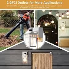 VIOAOEAFA 2 Pack Porch Light Outdoor with GFCI Outlet