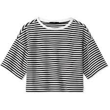 Black And White Striped Shirt Crop Top Pin On My Polyvore Finds