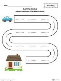 Street Line Tracing Prewriting Worksheet In Color Prewriting Worksheets Tracing Worksheets Preschool Pre Writing
